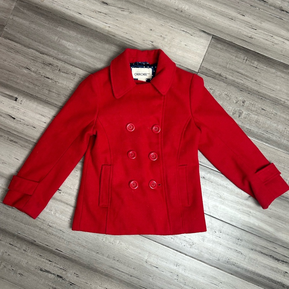 Cherokee Bright Red Kids Peacoat